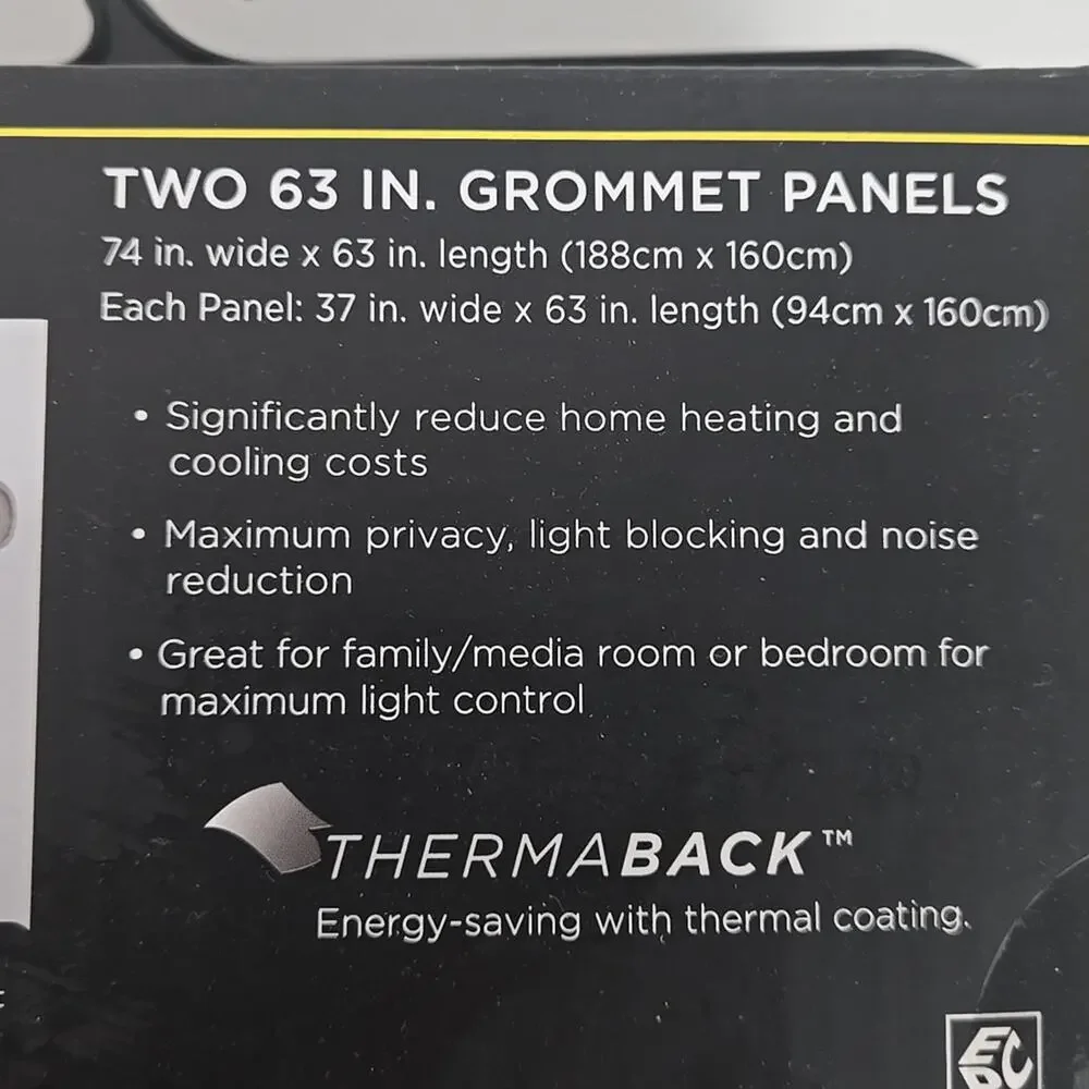 NIP Eclipse Corte Solid Blackout Curtain Panel Pair Grey 37